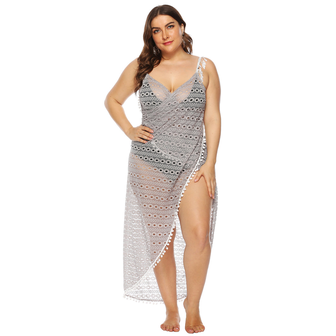 Ladies Elegant Transparent Lace Cover Beach Dress Lune London