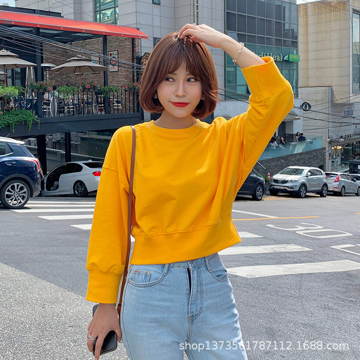 Pull court rayé pour femmes avec manches ballon Chic & Stil