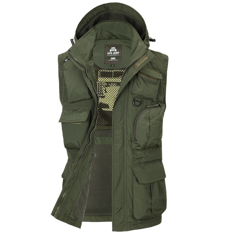 Multifunctional outdoor jacket for men with removable inner lining Lune London