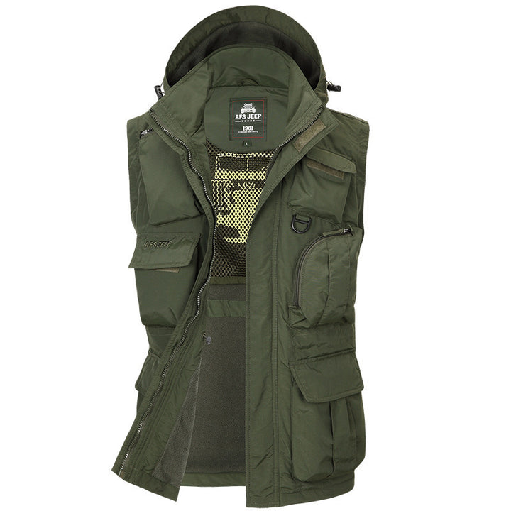 Multifunctional outdoor jacket for men with removable inner lining Lune London