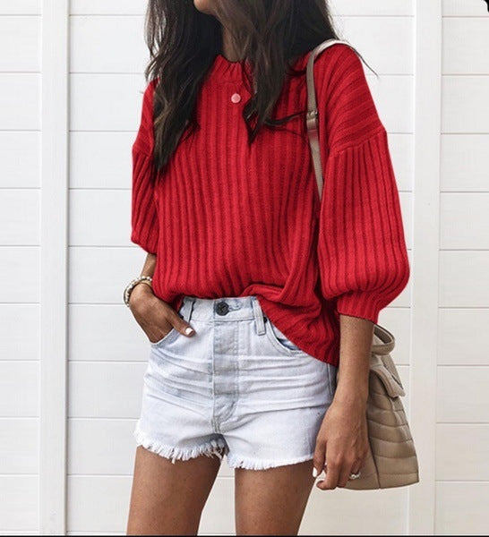 Knit sweater for women with a modern ribbed design and a relaxed fit Lune London