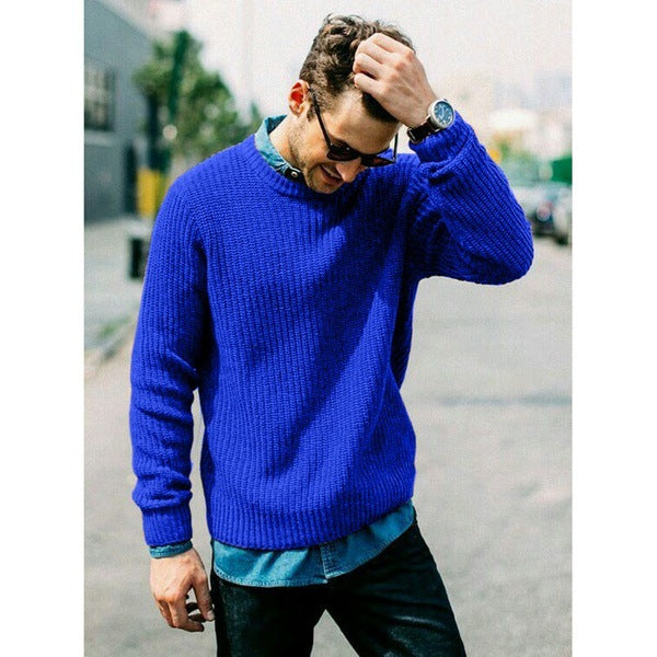 Lune London | Men's chunky knit crew neck sweater with casual fit