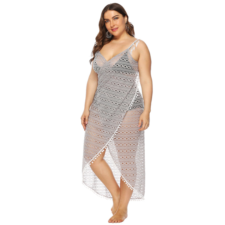 Ladies Elegant Transparent Lace Cover Beach Dress Lune London