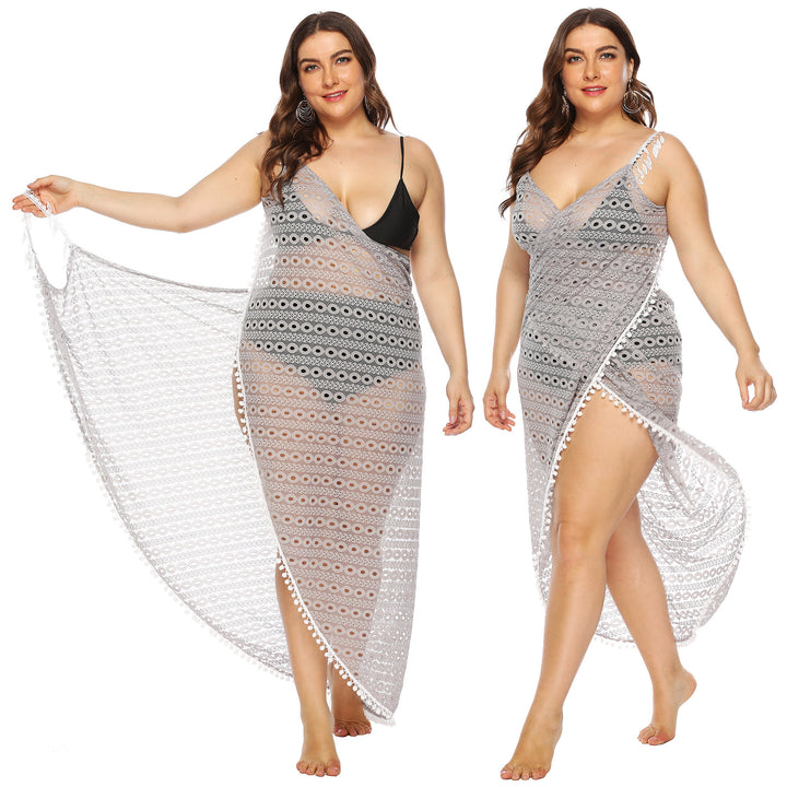 Ladies Elegant Transparent Lace Cover Beach Dress Lune London