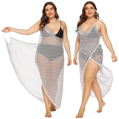 Ladies Elegant Transparent Lace Cover Beach Dress Lune London