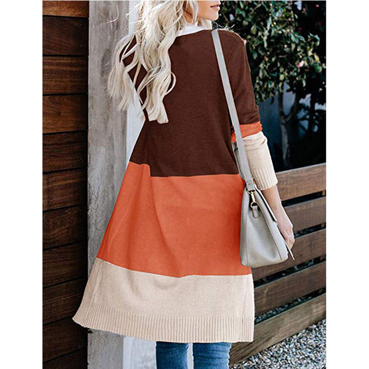Cardigan à manches longues pour femmes dans un design de blocs de couleurs modernes Chic & Stil