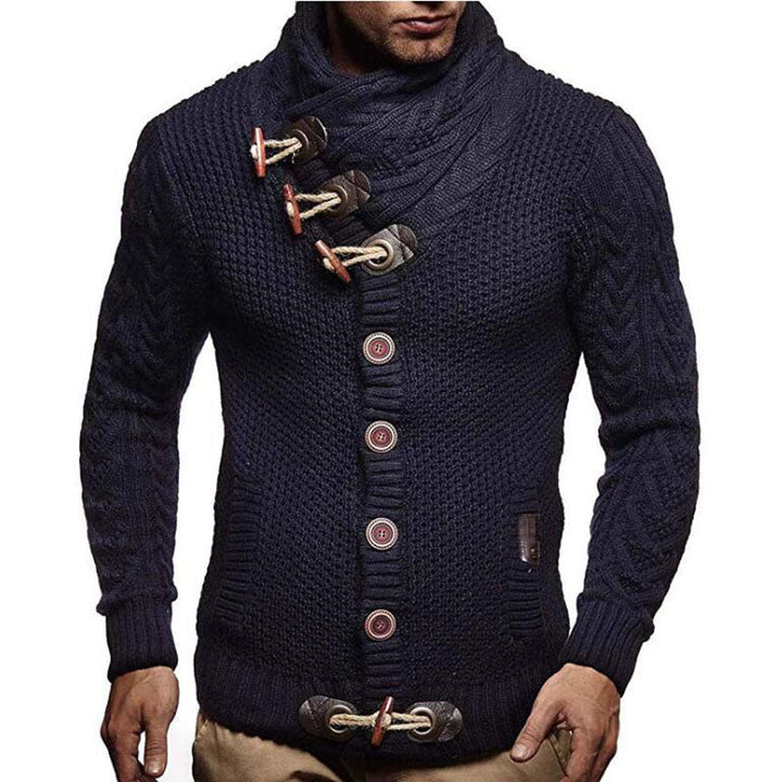 Men's Cardigan with Asymmetric Collar Lune London