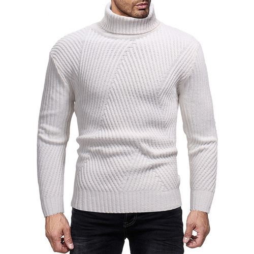 Knitted sweater for men with modern turtleneck and textured look Lune London
