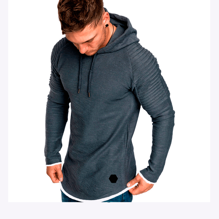 Stylish men's hoodie with structured sleeves and a longer fit Lune London