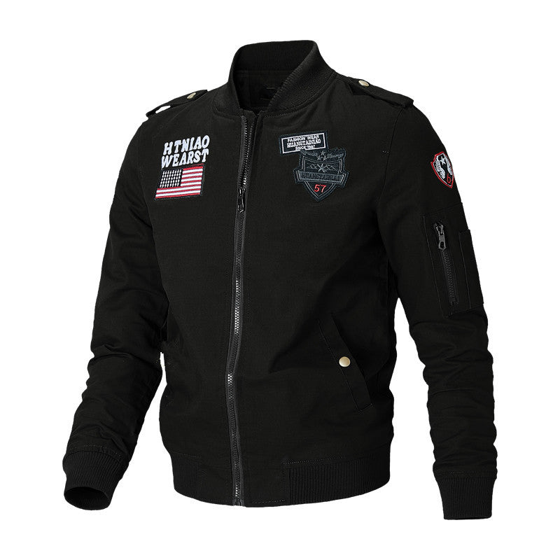 Comfortable bomber jacket for men with individual patches Lune London