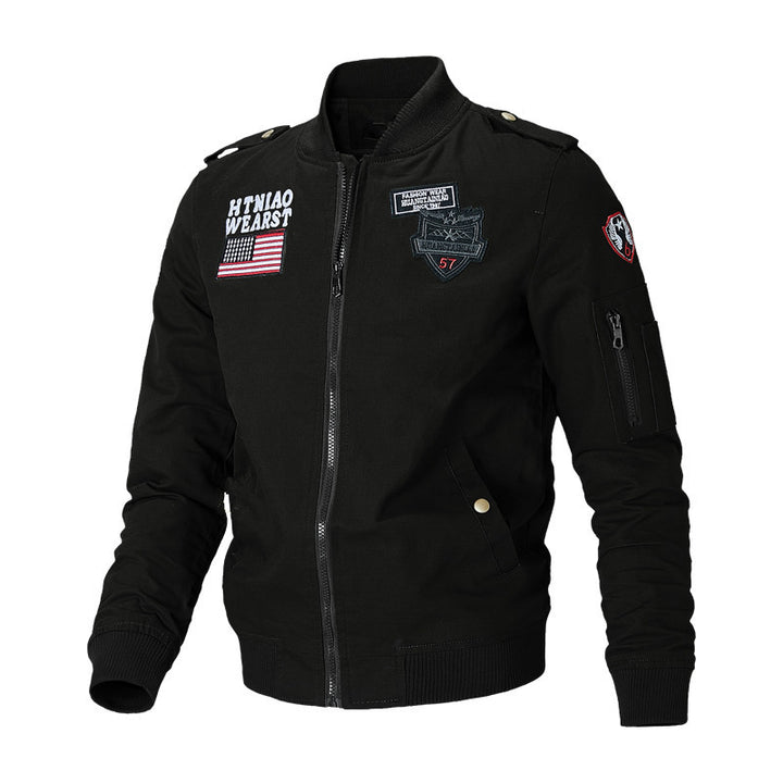 Comfortable bomber jacket for men with individual patches Lune London