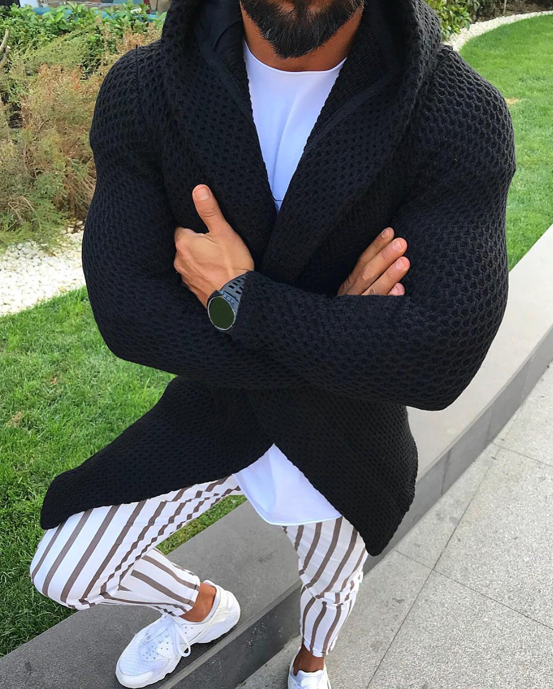 Lady cardigan with open front and hood Lune London