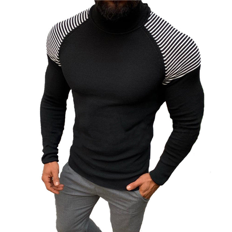 Men's high-quality functional sweater with stylish high collar and chic textured design