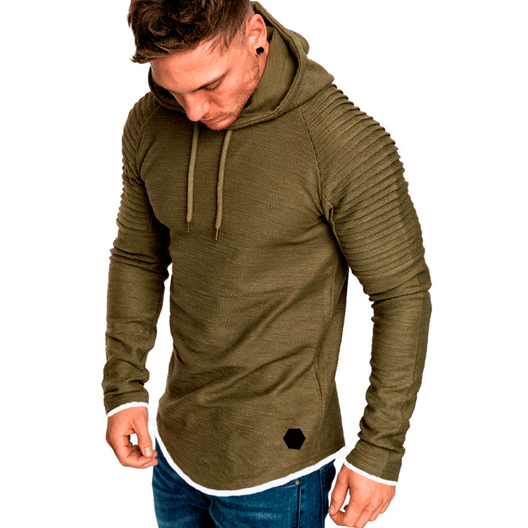 Stylish men's hoodie with structured sleeves and a longer fit Lune London