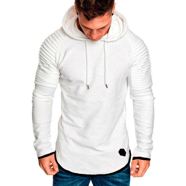 Stylish men's hoodie with structured sleeves and a longer fit Lune London