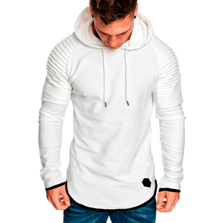 Stylish men's hoodie with structured sleeves and a longer fit Lune London