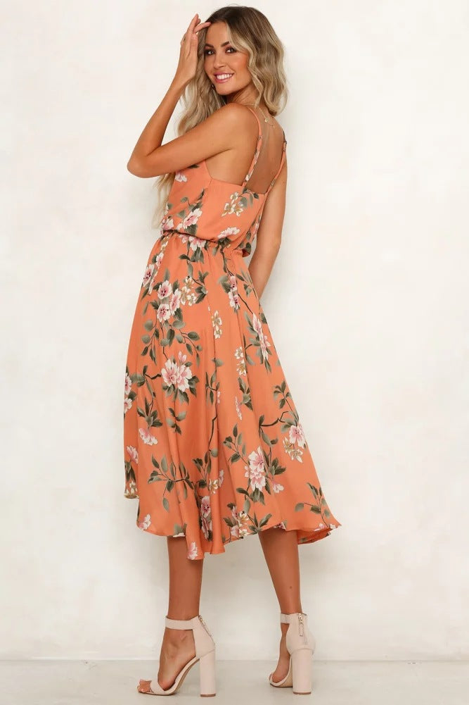 Robe midi femme avec motif floral et silhouette aérienne Chic & Stil
