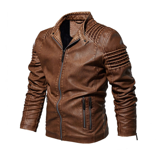 Leather jacket for men with structured shoulders Lune London
