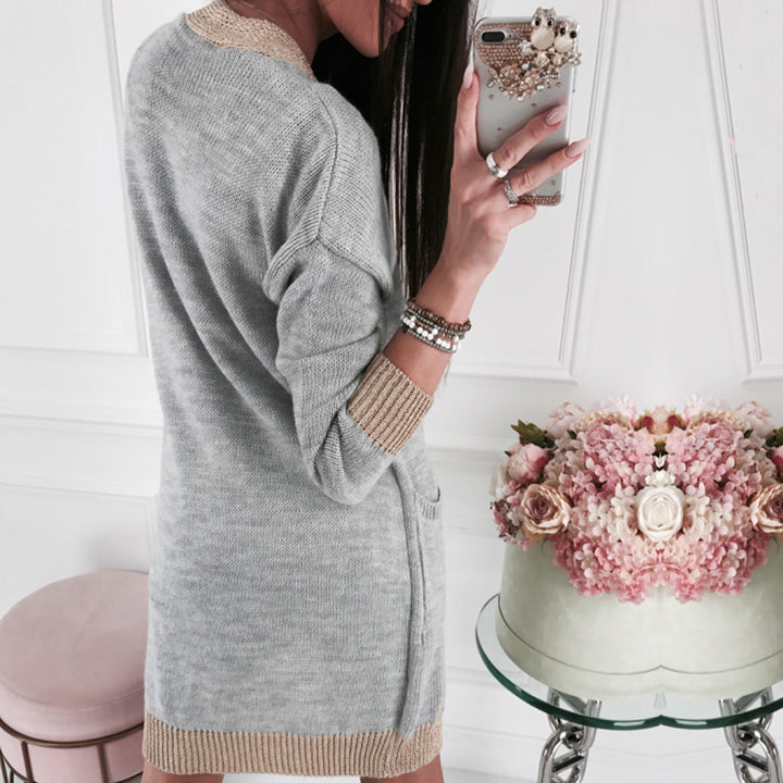 long-sleeve sweater for women with noble contrasting details Lune London