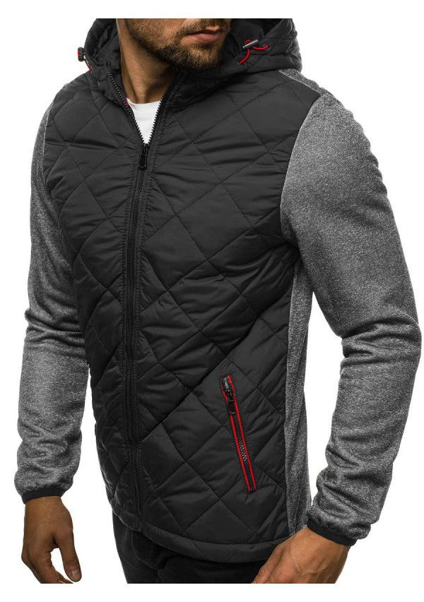 Functional quilted jacket for men with high collar and practical pockets Lune London