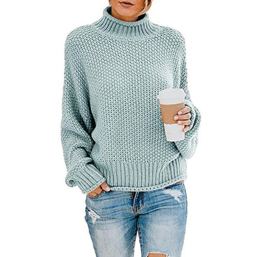 Chunky knit sweater for women with high collar and relaxed fit Lune Londonl 1758151575