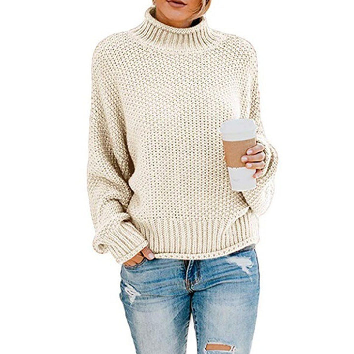 Pull en tricot épais pour femmes avec col haut et coupe décontractée Chic & Stil 1771933192