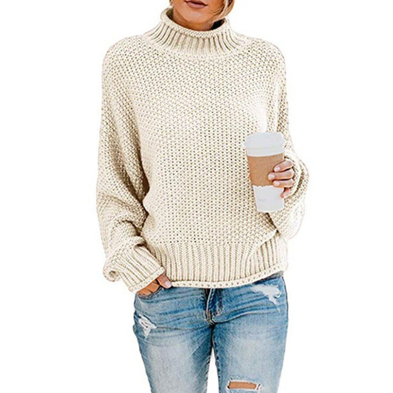 Chunky knit sweater for women with high collar and relaxed fit Lune Londonl 1758151575