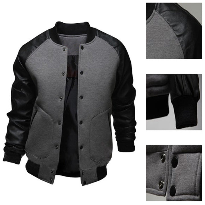 Sporty bomber jacket for men with high-quality leather panels Lune London