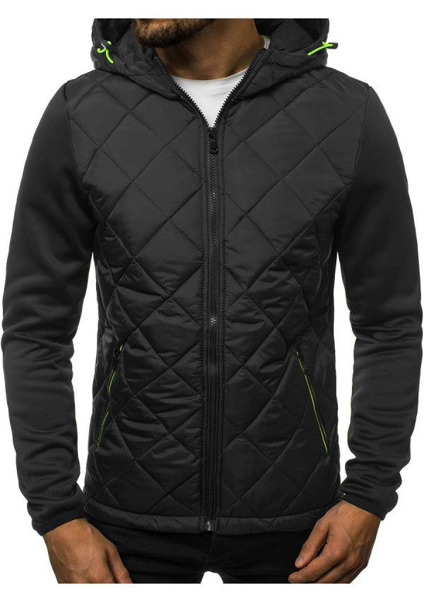 Functional quilted jacket for men with high collar and practical pockets Lune London