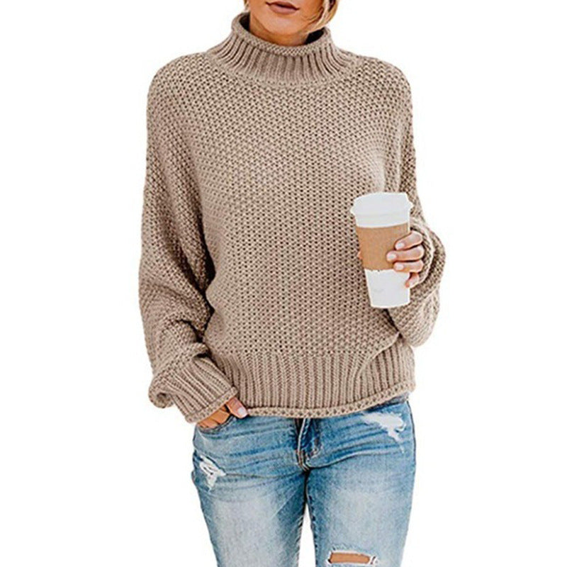 Pull en tricot épais pour femmes avec col haut et coupe décontractée Chic & Stil 1771933192