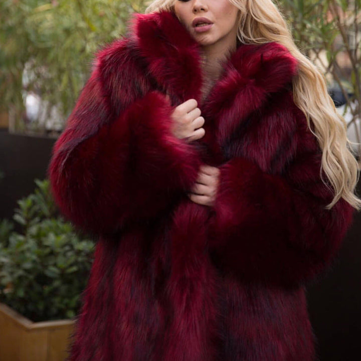 Women's Luxurious Faux Fur Coat with Voluminous Sleeves Lune London