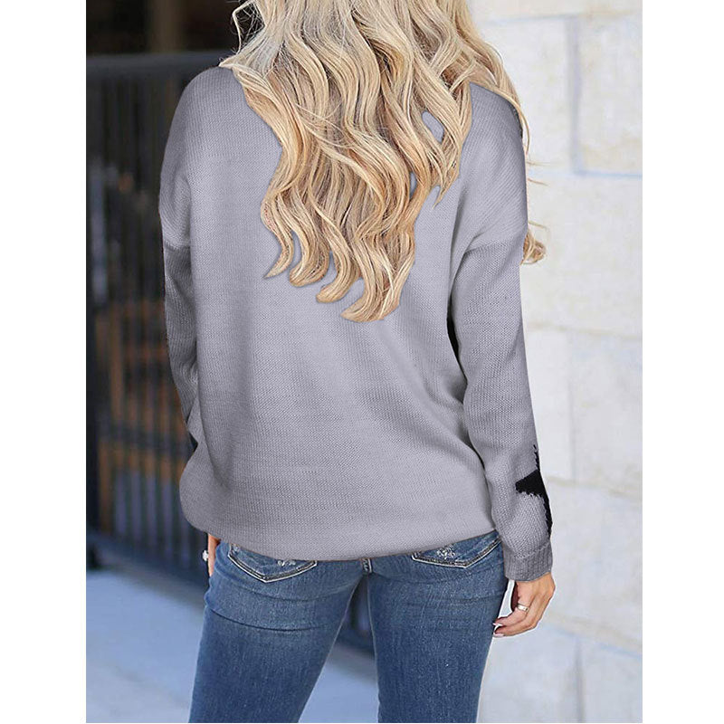 Pull en tricot pour femmes avec design d'étoile et matériau doux Chic & Stil
