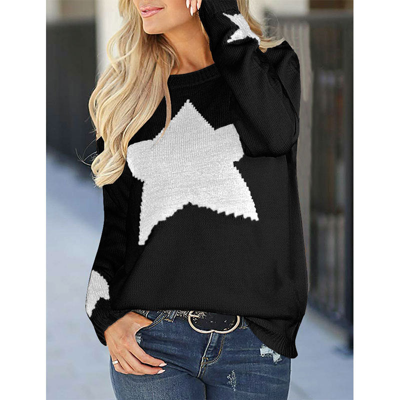 Pull en tricot pour femmes avec design d'étoile et matériau doux Chic & Stil