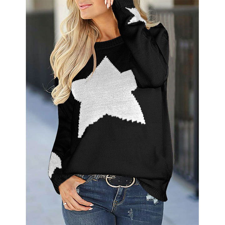 Pull en tricot pour femmes avec design d'étoile et matériau doux Chic & Stil