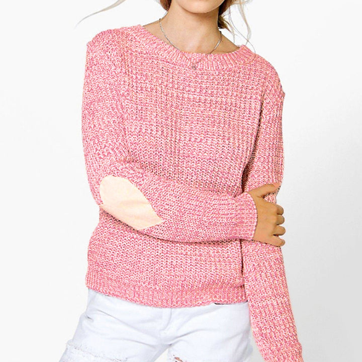 Knit sweater for women with heart-shaped appliqués on the sleeves Lune London
