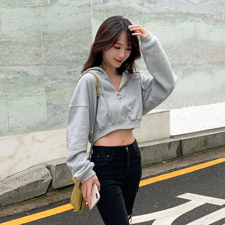 Hoodie cropped moderne pour femme avec porte-clés Chic & Stil