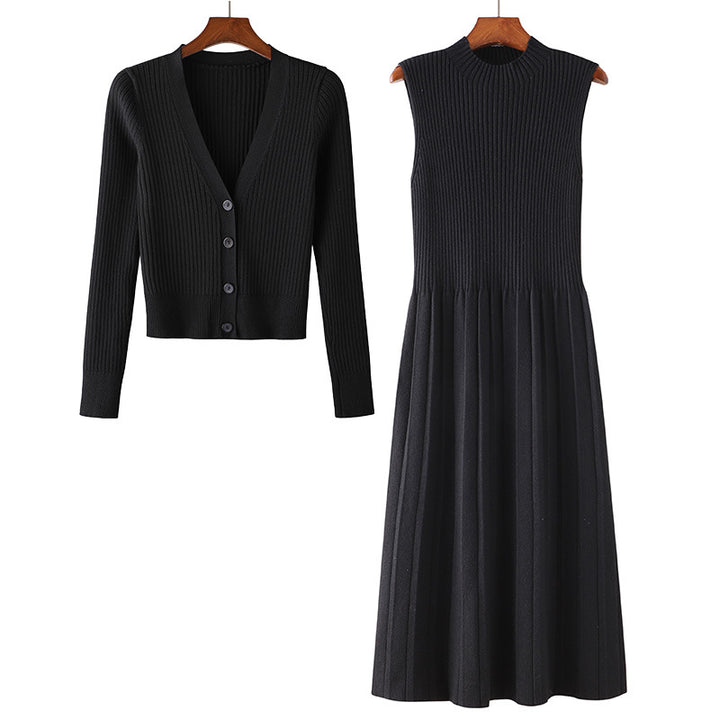 Knit dress for women with matching cardigan Lune London