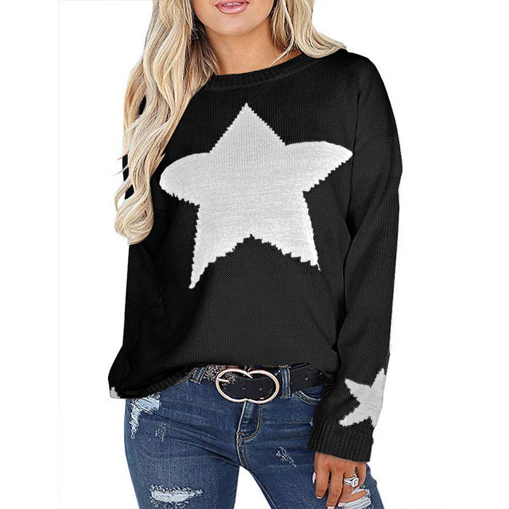 Pull en tricot pour femmes avec design d'étoile et matériau doux Chic & Stil