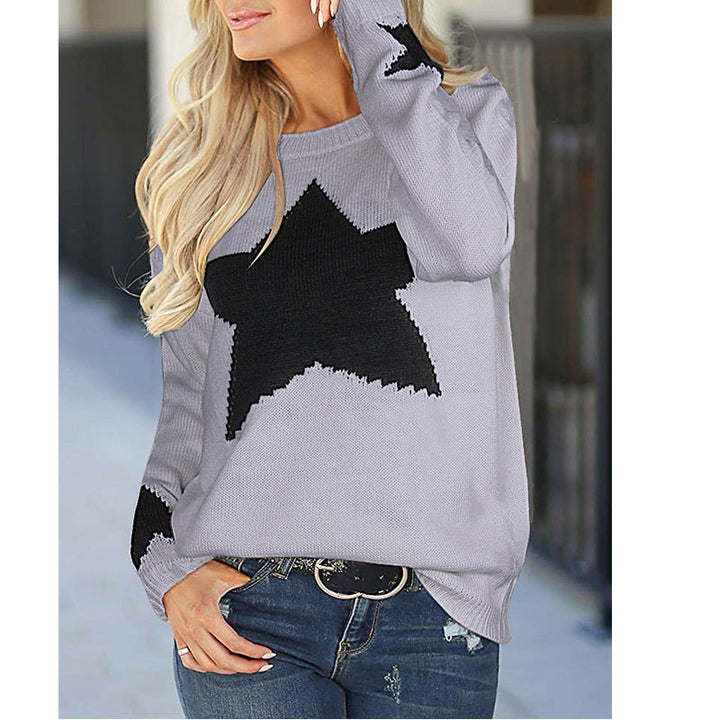 Pull en tricot pour femmes avec design d'étoile et matériau doux Chic & Stil