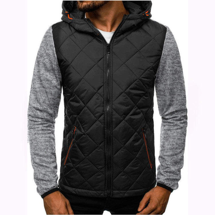 Functional quilted jacket for men with high collar and practical pockets Lune London