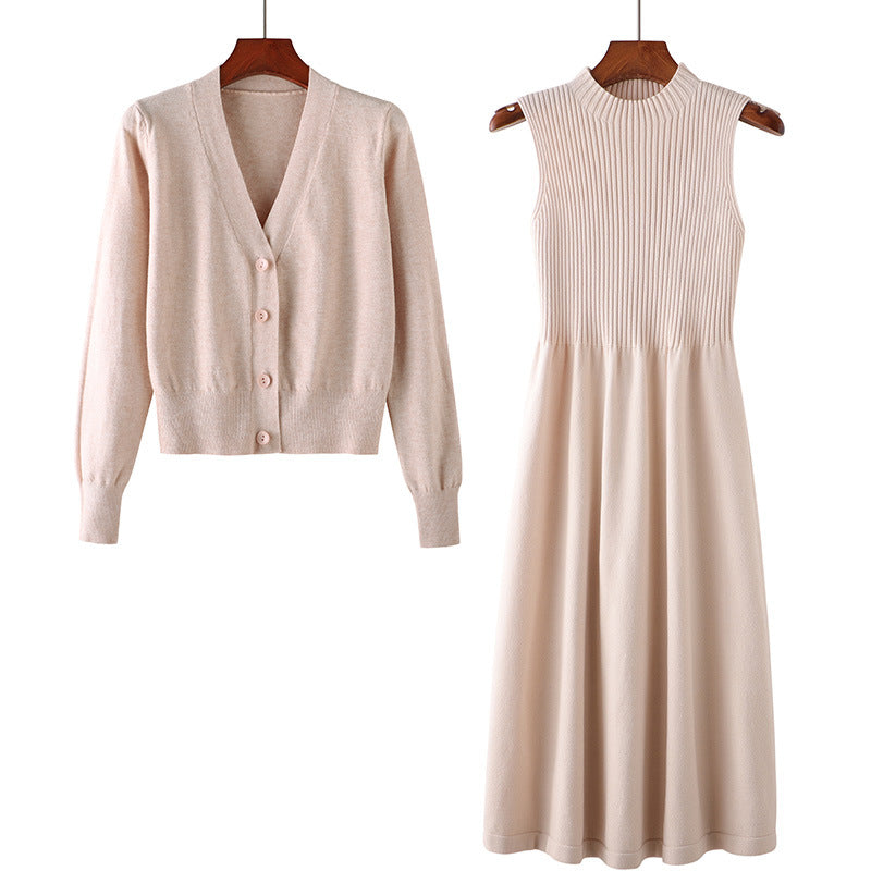 Knit dress for women with matching cardigan Lune London