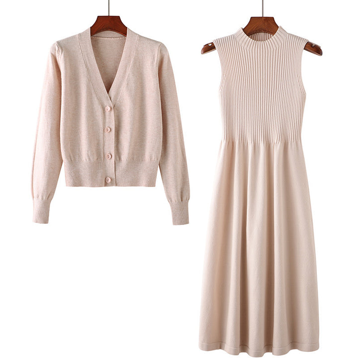 Knit dress for women with matching cardigan Lune London