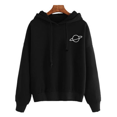 Casual hoodie for women with intergalactic pattern Lune London