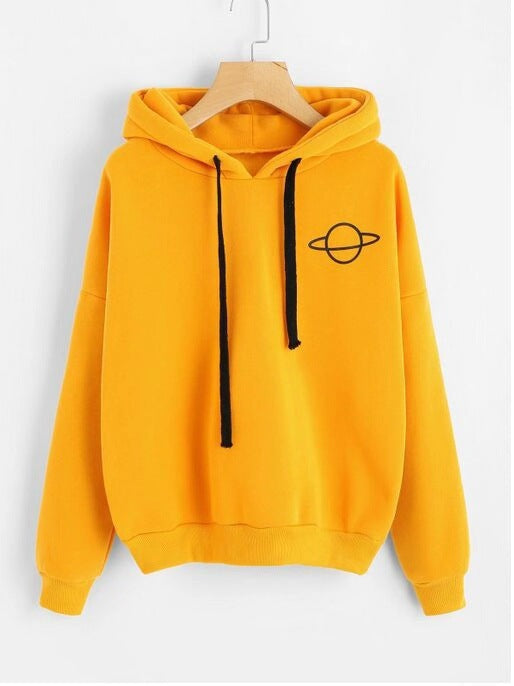 Casual hoodie for women with intergalactic pattern Lune London