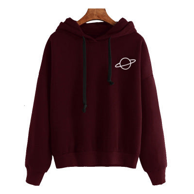 Casual hoodie for women with intergalactic pattern Lune London