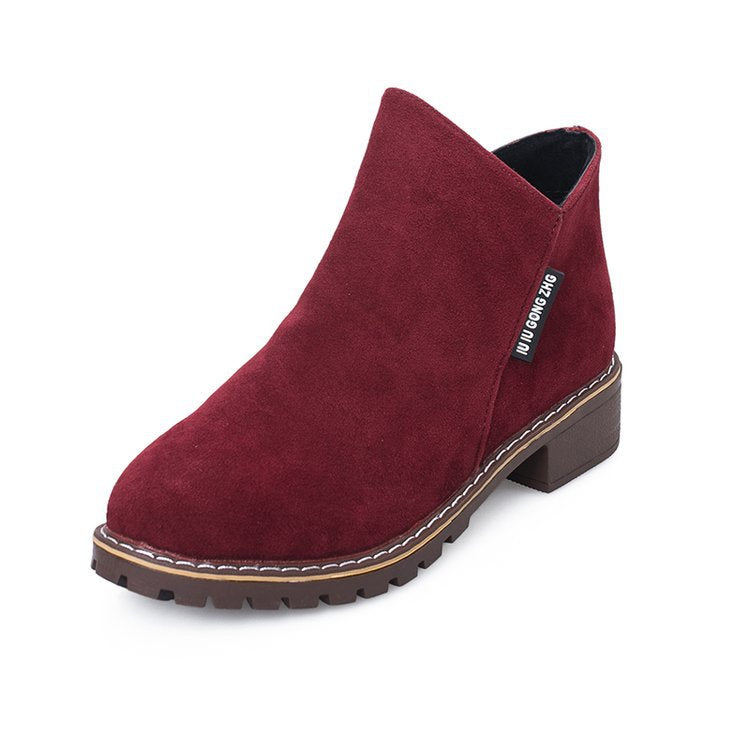 Soft suede ankle boots for women with a stable block heel Lune London