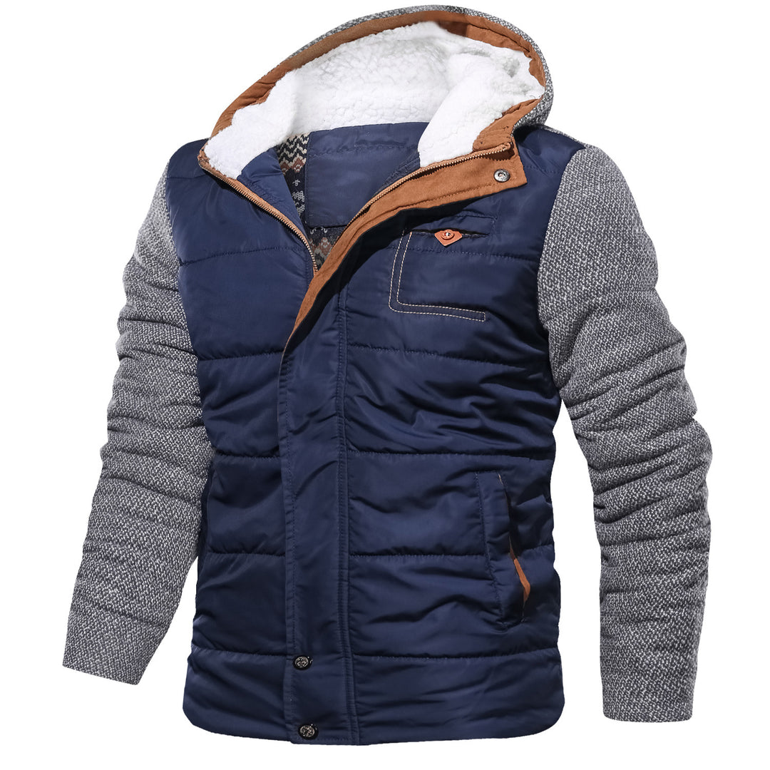 Men's quilted sports jacket with hood and warm inner lining Lune London