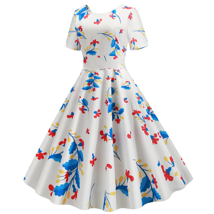 Robe swing pour femmes avec des détails imprimés floraux et une jupe évasée élégante Chic & Stil