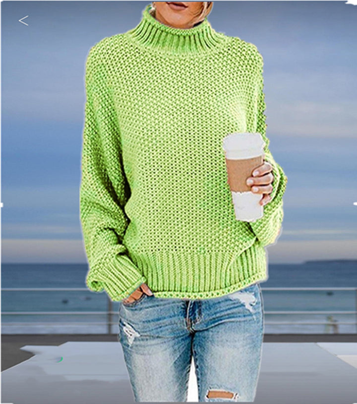 Pull en tricot épais pour femmes avec col haut et coupe décontractée Chic & Stil 1771933192