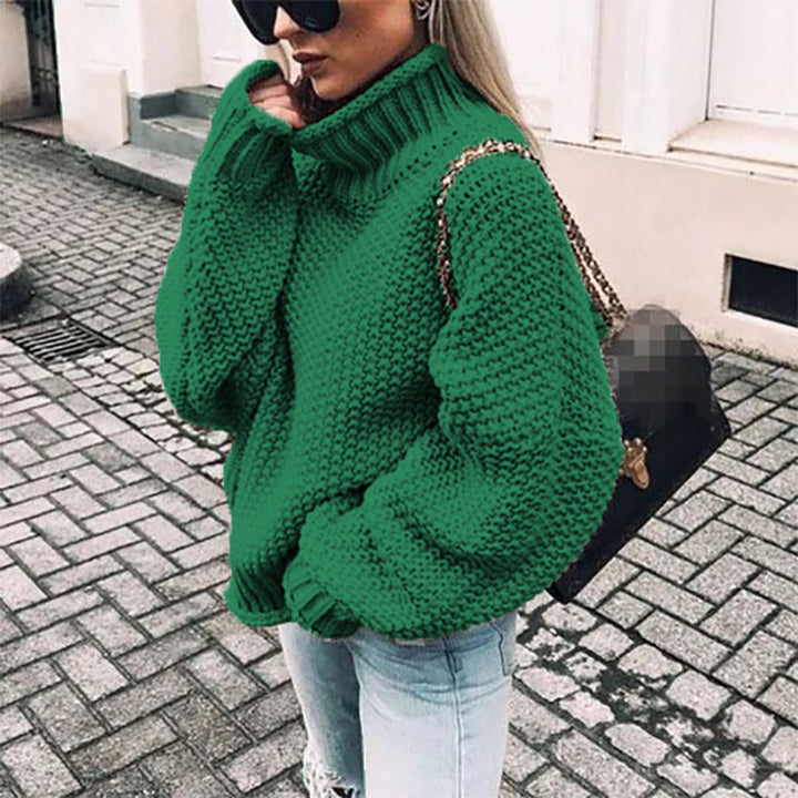 Pull en tricot épais pour femmes avec col haut et coupe décontractée Chic & Stil 1771933192